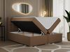 Boxspringbett, Deko Bed mit Matratze und Topper - SUSAN - 160x200cm - Braun Kunstleder - H4 Bild 2