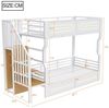 Flieks Etagenbett, Metallbett Kinderbett 90×200cm mit LED-Beleuchtung und Stauraumtreppe Bild 4