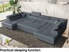 MEBLINI Schlafcouch mit Bettkasten - CARL - 338x203x55cm - Dunkelgrau Samt - Ecksofa mit Schlaffunktion - Sofa mit Relaxfunktion und Kopfstützen - Couch U-Form - Eckcouch - Wohnlandschaft Bild 5