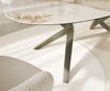 Esstisch Edge Oval 220x120 Keramik Minas Melange Weiß-Beige Zenthara kantig Metall Effektfinish Titan Bild 5