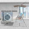 Outsunny Hollywoodschaukel mit Becherhalter, Seitentasche, Sonnendach, belastbar bis 180kg, 2-Sitzer, mit Sonnendach, 2-Sitzer Gartenschaukel, 1 tlg, Schaukelbank, für Garten, Terrasse, 175 x 112 x 158 cm, Beige Bild 4