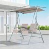 Outsunny Hollywoodschaukel mit Becherhalter, Seitentasche, Sonnendach, belastbar bis 180kg, 2-Sitzer, mit Sonnendach, 2-Sitzer Gartenschaukel, 1 tlg, Schaukelbank, für Garten, Terrasse, 175 x 112 x 158 cm, Beige Bild 3