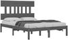 Massivholzbett Grau 200x200 cm [3104760] Bild 3
