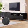 SeedWave Lowboard Einfarbiger TV-Schrank mit 2 Türen, offenen Fächer, 2 Schubladen, 2 Löcher für Kabelorganisation, Höhenverstellbare Füße, Bild 2