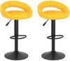 Barhocker KALSII höhenverstellbar 2er Set Senfgelb Samt | Barstühle drehbar Küchenhocker Thekenhocker für Küche Hausbar Bild 2