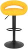 Barhocker KALSII höhenverstellbar 2er Set Senfgelb Samt | Barstühle drehbar Küchenhocker Thekenhocker für Küche Hausbar Bild 4