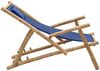 vidaXL Liegestuhl Bambus und Canvas Marineblau 318596 Bild 4