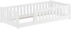 Flachbett, Holzbett mit Rundumschutzgitter 90x200 Kiefer waschweiß lackiert V-60.77W-09Rollrost und Matratze inkl. Bild 3