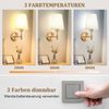 Lapalife Wandleuchte Wandlampe Innen Gold Vintage, mit Weißem Stoffschirm, 4W LED Birne, LED wechselbar, für Schlafzimmer Wohnzimmer Flur Treppenhaus Badezimmer Bild 2