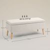 REDOM Polsterbank Beige Leinen-Sitzbank aus Gummiholz, integrierter Stauraum (Packung, 1-St, 110 x 39 x 45 cm Vielseitig als Schuhbank, Bettbank & Flurbank nutzbar), Stabil & pflegeleicht, ideal für Diele, Ankleide & Wohnbereich Bild 4