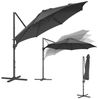SONGMICS Sonnenschirm, Ampelschirm, 300 cm, UPF 50+, Gartenschirm, um 360° drehbar, Neigungswinkel stufenlos verstellbar, mit Kurbel, Kreuzfuß, Grau Bild 4