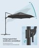 SONGMICS Sonnenschirm, Ampelschirm, 300 cm, UPF 50+, Gartenschirm, um 360° drehbar, Neigungswinkel stufenlos verstellbar, mit Kurbel, Kreuzfuß, Grau Bild 3