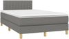 vidaXL Boxspringbett mit Matratze und LED, Holzwerkstoff dunkelgrau, 120x190 cm Bild 3