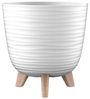 Engelland Blumentopf Pflanztopf mit Füßen (Vorteils-Set, 1 St, robuster PP-Kunststoff), Wellenoptik, rund, UV-resistent, Drainagesystem, direkte Bepflanzung Bild 4