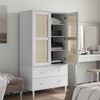 vidaXL Kleiderschrank SENJA Rattan-Optik Weiß 90x55x175 cm Kiefernholz 358035 Bild 3