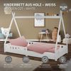 ML-DESIGN Spielbett Hausbett Tipi Zeltbett inkl. Lattenrost Bodenbett Kinder Himmelbett, Abenteuerbett mit Rausfallschutz Zelt Bett Kiefer Weiß Kinderhaus Bild 2