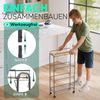 Sekey Rollwagen, Küchenwagen mit 4 Ebenen | Oberer MDF-Platte | Stahl | 360°-Räder | Griff | Nischenregal auf Rollen für kleine Räume, Küche, Bad, Wohnzimmer, Arbeitszimmer | Dunkelgrau Bild 3