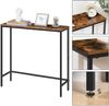BlingBin Konsolentisch 75 cm Beistelltisch, Schmaler Flurtisch, Kleiner Ausstellungstisch (1 Stück, 1-St, 24T x 75B x 75H cm), Sofatisch für kleinen Raum, für Eingang, Flur, Dunkelbraun-Schwarz Bild 2