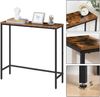 BlingBin Konsolentisch 75 cm Beistelltisch, Schmaler Flurtisch, Kleiner Ausstellungstisch (1 Stück, 1-St, 24T x 75B x 75H cm), Sofatisch für kleinen Raum, für Eingang, Flur, Dunkelbraun-Schwarz Bild 4