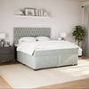 vidaXL Boxspringbett mit Matratze Hellgrau 180x200 cm Samt 3293284 Bild 4