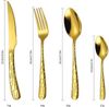 KingLux Besteck-Set 24teilig Edelstahl Besteck Set Schwarz Tränenmuster spülmaschinenfest (24-tlg), 6 Personen, Edelstahl 18/10 Bild 2
