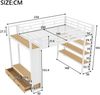 Merax Hochbett, 140x200cm, Doppelbett, mit offenem Kleiderschrank, mit Ablagefächern, Lochwand und LED-Beleuchtung, Weiß Bild 4