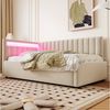 STILVORA Schlafsofa Polsterbett 90x200cm Tagesbett mit Stauraum,Jugendbett mit LED-Licht, Tagesbett mit LED-Beleuchtung, Daybett mit hydraulischem Stauraum & verstellbarem Kopfteil, Samtstoff, für Wohnzimmer, Gästezimmer & kleine Räume, Lattenrost inkl... Bild 3