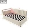 STILVORA Schlafsofa Polsterbett 90x200cm Tagesbett mit Stauraum,Jugendbett mit LED-Licht, Tagesbett mit LED-Beleuchtung, Daybett mit hydraulischem Stauraum & verstellbarem Kopfteil, Samtstoff, für Wohnzimmer, Gästezimmer & kleine Räume, Lattenrost inkl... Bild 4