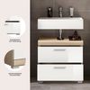 INOSIGN Waschbeckenunterschrank Siena, Breite 60cm, 2 Schubkästen, mit Siphonausschnitt, MDF-Front in verschiedenen Farben erhältlich, Badmöbel, Badschrank, Kommode, Bad Bild 4