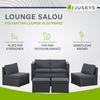 Juskys Polyrattan Gartenmöbel Set Salou inkl. Abdeckung - Outdoor Lounge wetterfest 6 Personen - Sitzecke mit Tisch & Kissen für Garten, Balkon, Terrasse - Schwarz Bild 2