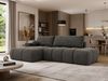 Ecksofa LORAN L mit Schlaffunktion und Bettkasten, Freistehendes Ecksofa mit Wellenfederung, DL-System, Große Liegefläche - Dunkelgrau Velvet Bild 1