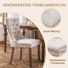 SeedWave Esszimmerstuhl 2er-Set Küchenstuhl Samtbezug, Holzfüße mit Verstellbaren Schrauben, Polsterstuhl mit Ringgriff, Niete und Knopf-Rückenlehne Bild 3