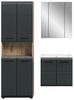 furnling Badmöbel-Set Ivy, (3-St, Hochschrank, Spiegelschrank, Waschbeckenunterschrank mit Waschbecken), Badmöbel, Komplett-Set, Breite 135 cm, Nox Oak/schwarz matt Bild 2