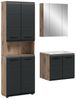furnling Badmöbel-Set Ivy, (3-St, Hochschrank, Spiegelschrank, Waschbeckenunterschrank mit Waschbecken), Badmöbel, Komplett-Set, Breite 135 cm, Nox Oak/schwarz matt Bild 5