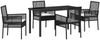vidaXL Garten Essgruppe mit Kissen 5 pcs Schwarz Poly-Rattan 3379865 Bild 2