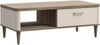 Forte LACETTI Couchtisch 120, moderner Sofatisch mit Skandi Lamellen Design, 1 Schublade, Kaschmir | Beige mit Valencia Eiche Holzdekor, 120 cm breit x 43,7 cm hoch x 60 cm tief Bild 3
