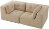 Modulares 2-Sitzer Ecksofa H 69 x T 208 x B 104 cm aus Cord in Beige, kombinierbar Bild 3