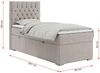 Boxspringbett PERA, Polsterbett mit Kopfstütze, gepolsterte Kopfstütze, Einzelbett, 90x200 - Beige Stoff - rechts - H3 Bild 4