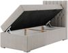 Boxspringbett PERA, Polsterbett mit Kopfstütze, gepolsterte Kopfstütze, Einzelbett, 90x200 - Beige Stoff - rechts - H3 Bild 3