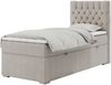 Boxspringbett PERA, Polsterbett mit Kopfstütze, gepolsterte Kopfstütze, Einzelbett, 90x200 - Beige Stoff - rechts - H3 Bild 2
