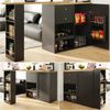 Bartisch aus MDF mit 360° drehbarem Regal & 4 Schubladen, 138x39x104 cm, Schwarz Bild 2