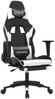 vidaXL Gaming-Stuhl mit Massage & Fußstütze Schwarz & Weiß Kunstleder 345462 Bild 2