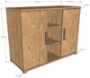 Kommode Sam 115 x 89 x 48 cm Eiche Melamin Dekor Metall Natur Schwarz Bild 2