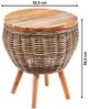 Kobolo Beistelltisch Tisch Sofatisch ALINA aus Mahagoni Holz und Rattan (Einzelstück, 1-St, Einzelstück), Dm. 52,50 x H 58,50 cm Bild 3