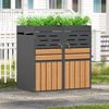 LVHOM Mülltonnenbox 2er mit Pflanzkasten, 2x240 L, Abschließbare Mülltonnenverkleidung aus Stahl für Garten, Anthrazit Bild 2