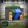 LVHOM Mülltonnenbox 2er mit Pflanzkasten, 2x240 L, Abschließbare Mülltonnenverkleidung aus Stahl für Garten, Anthrazit Bild 4