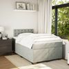 vidaXL Boxspringbett mit Matratze Hellgrau 120x200 cm Samt 3286294 Bild 3