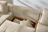 Wohnlandschaft U-Form Sofa groß Schlaffunktion Couch Bettkasten Cord Beige Grau Bild 4