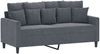 vidaXL 2-tlg. Sofagarnitur mit Kissen Dunkelgrau Samt 3201701 Bild 4