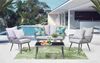 Garten Sitzgruppe 4-teilig Polyrattan grau mit Tisch und Kissen Bild 2